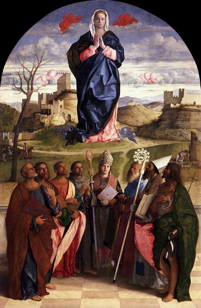 Madonna in Gloria con otto Santi, Giovanni Bellini, 1510-1515